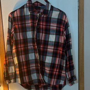 Old Navy Men's Casual Plaid Shirt - Red, Blue, White